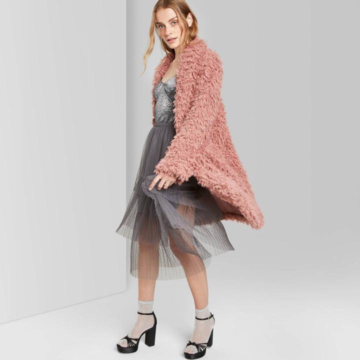 Women's Long Sleeve Front Sherpa Jacket - Wild Fable Pink