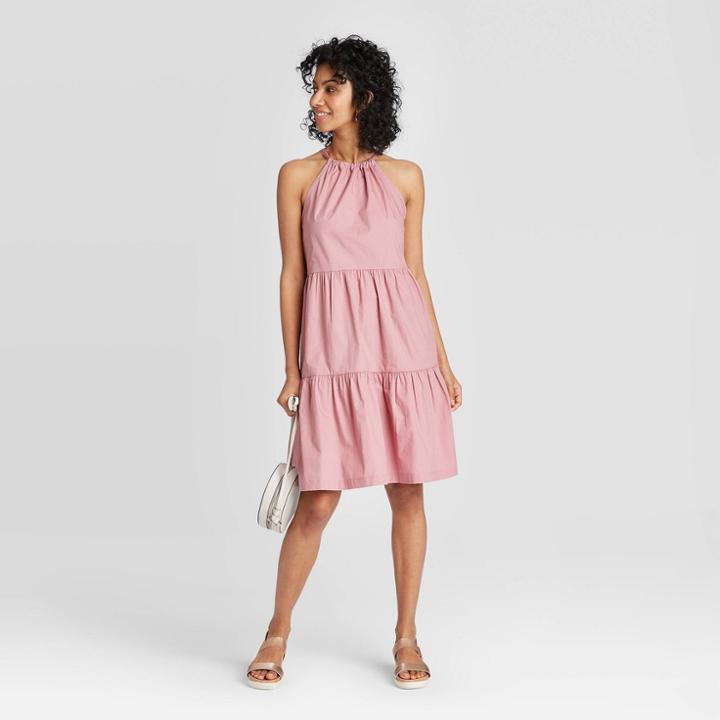 Women's Sleeveless Tiered Dress - A New Day Purple