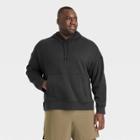Men's Big & Tall Cotton Fleece Hooded Sweatshirt - All In Motion Black