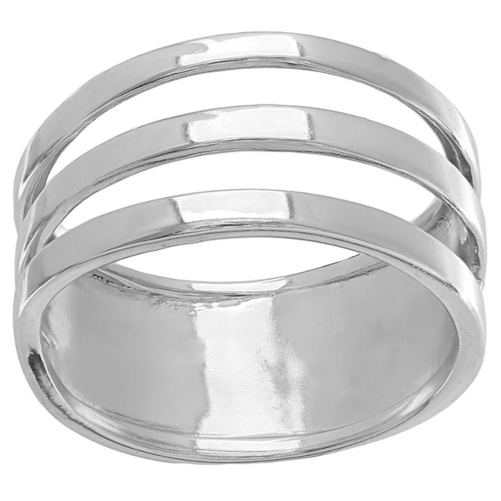 Distributed By Target Women's Polished Triple Band Ring In Sterling Silver - Gray (size