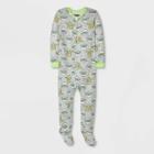 Baby Boys' Star Wars Baby Yoda Hacci Snug Fit Footed Pajama - Gray