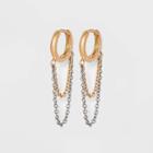 Layered Chain Swag Hoop Earrings - Universal Thread Gold