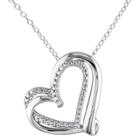 Target Women's Heart Pendant Necklace In Sterling Silver -