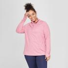 Women's Plus Size Long Sleeve 1/2 Zip - C9 Champion Terracotta Pink Heather