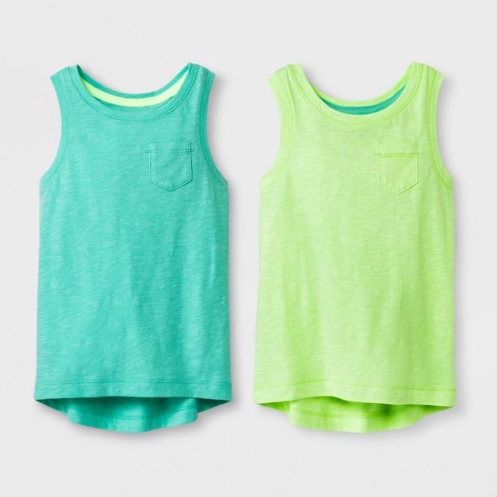 Toddler Girls' 2pk Tank Tops - Cat & Jack Mint Green And