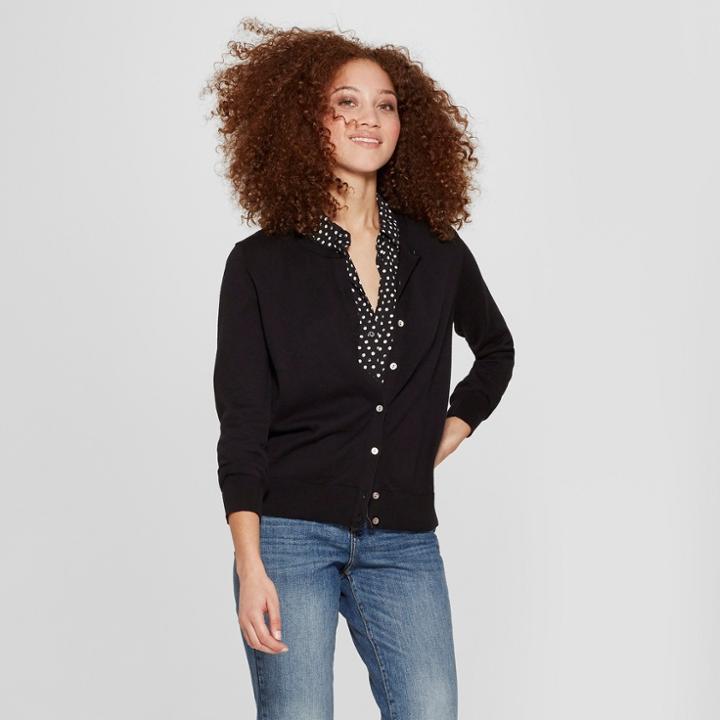 Women's Any Day Cardigan Sweater - A New Day Black