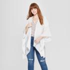 Women's Woven Plus Size Kimono Jacket Ruana - Universal Thread White