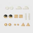 Geometric With Semi Precious Labradorite Stone Button Earring Set 8ct - Universal Thread,