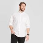 Men's Tall Standard Fit Long Sleeve Poplin Button-down Shirt - Goodfellow & Co Almond White Mt, Men's, Brown White