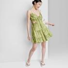 Women's Sleeveless Cut Out Babydoll Dress - Wild Fable Green Floral