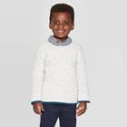 Toddler Boys' Long Sleeve Nep Pullover Sweater - Cat & Jack Light Gray 12m, Toddler Boy's
