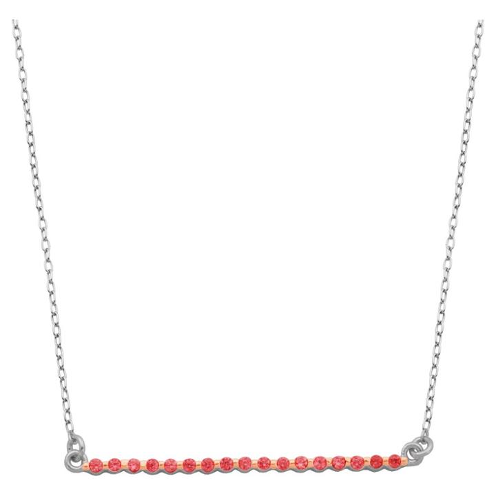 Target Sterling Silver Lab Created Pink Sapphire Geometric Bar Necklace,