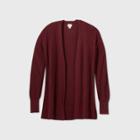 Women's Plus Size Essesntial Open-front Cardigan - A New Day Burgundy