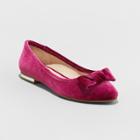 Girls' Stevies Starz Velvet Bow Ballet Flats - Pink