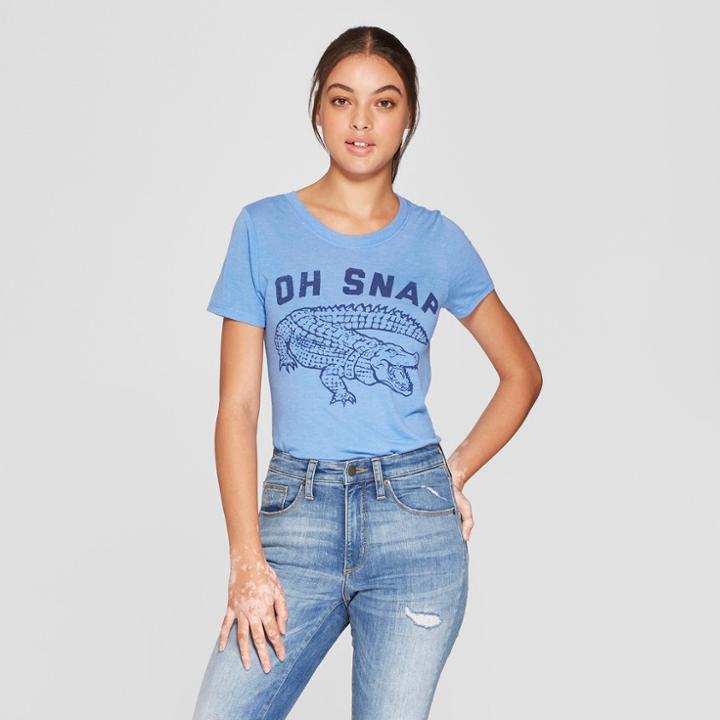 Petitewomen's Short Sleeve Oh Snap Graphic T-shirt - Awake Blue