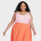 Women's Plus Size V-neck Cami - A New Day Pink