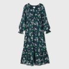Floral Print Long Sleeve Chiffon Maternity Dress - Isabel Maternity By Ingrid & Isabel Xavier Navy Xs, Xavier Blue
