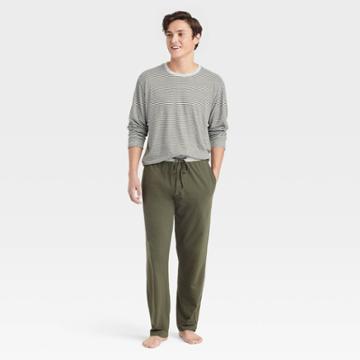 Hanes Premium Men's Striped Long Sleeve Pajama Set - Green