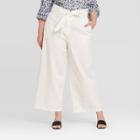 Women's Plus Size High-rise Flare Ankle Length Pants - Who What Wear White