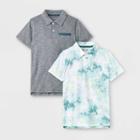 Boys' 2pk Knit Polo Short Sleeve Shirt - Cat & Jack Heather Gray