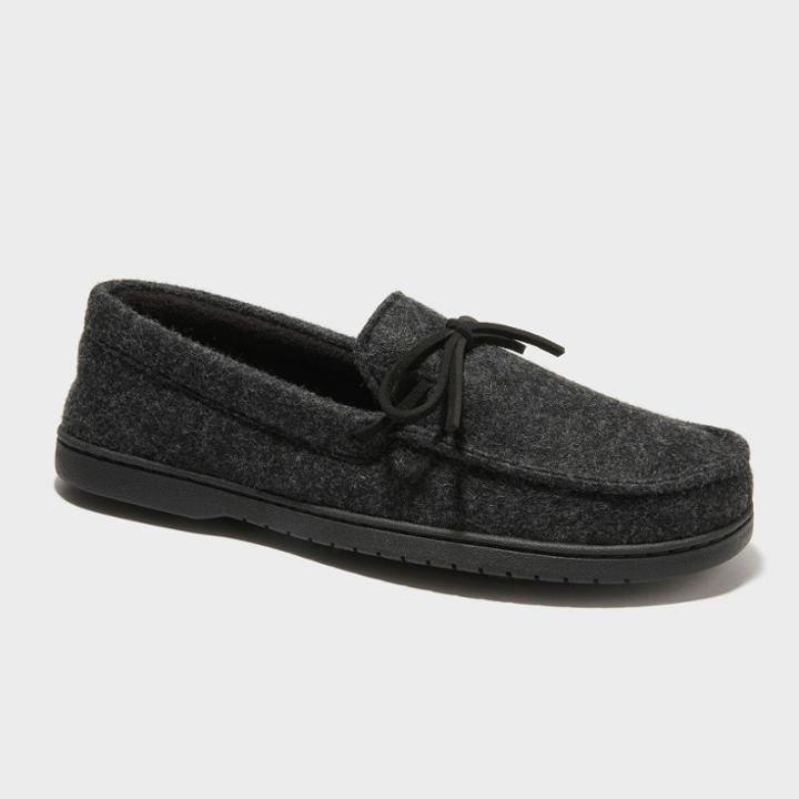 Dluxe By Dearfoams Men's Dilan Slippers - Charcoal Gray