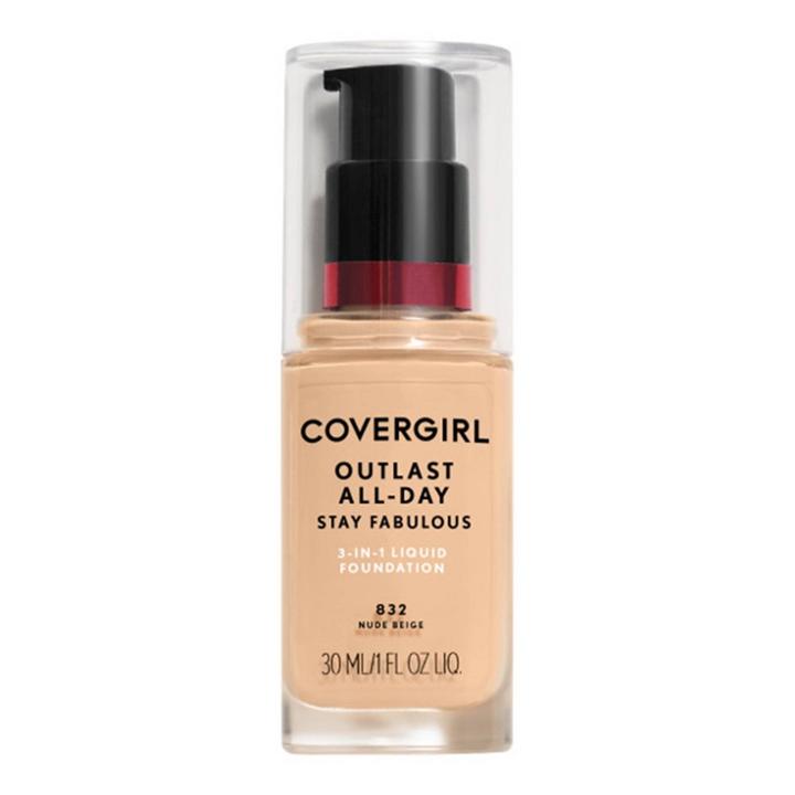 Covergirl + Olay Stay Fabulous 3-in-1 Foundation 832 Nude Beige 1 Fl Oz, Adult Unisex