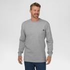 Dickies Men's Big & Tall Cotton Heavyweight Long Sleeve Pocket T-shirt- Heather Gray Xl Tall,