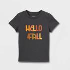 Toddler Boys' 'hello Fall' Short Sleeve Graphic T-shirt - Cat & Jack Charcoal Gray
