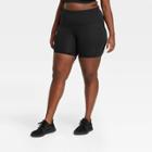 Women's Plus Size Sculpted Linear Camo Print High-waisted Bike Shorts 9 - All In Motion Black