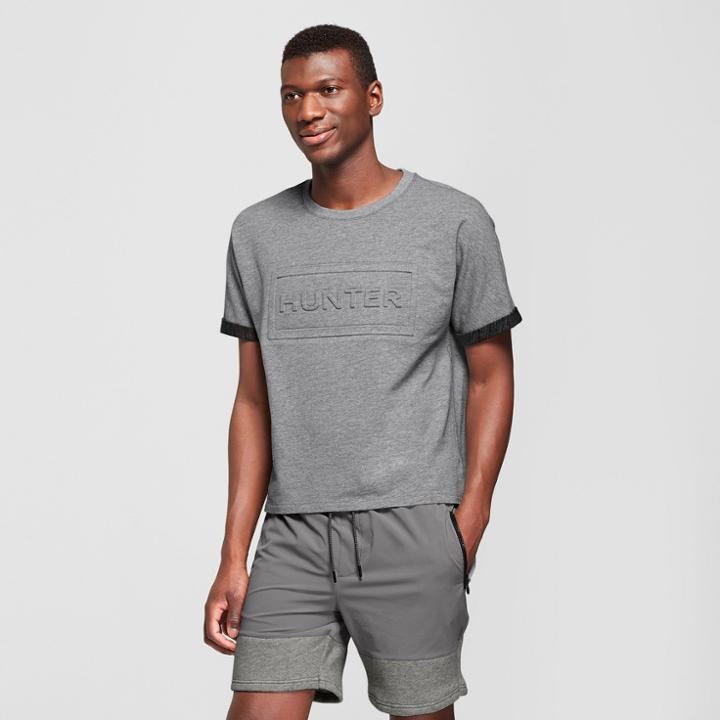Hunter For Target Men's Embossed Rolled Short Sleeve T-shirt - Gray