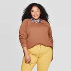 Target Women's Plus Size Long Sleeve Crew Neck Sweatshirt - Universal Thread Brown