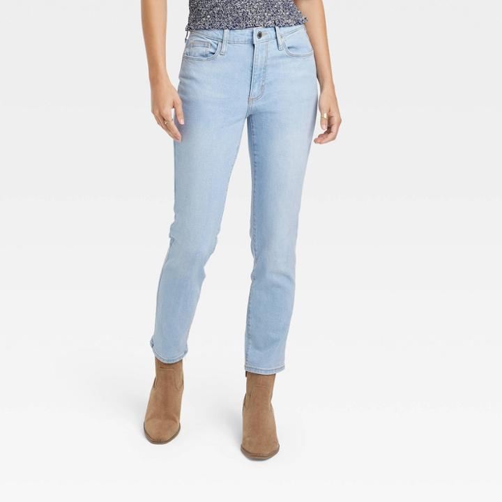 Women's High-rise Slim Straight Jeans - Universal Thread Light Wash