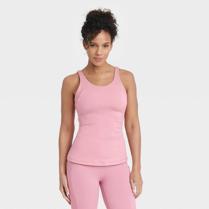 All In Motion Women's Scoop Back Tank Top With Shelf Bra - All In