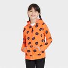 Girls' Halloween Printed Zip-up Fleece Hoodie - Cat & Jack Orange