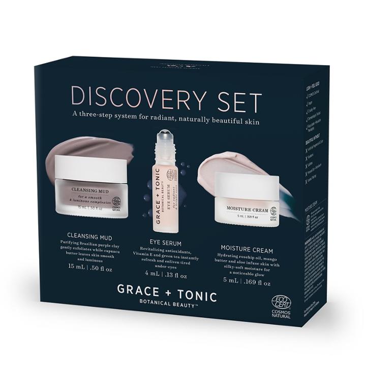 Grace + Tonic Botanical Beauty Grace + Tonic Discovery Botanical Skincare Set - 0.769oz, Pink