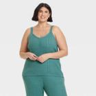 Women's Plus Size V-neck Sweater Tank - Ava & Viv Teal Blue X