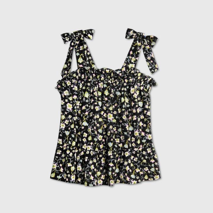 Women's Plus Size Floral Print Tank Top - Who What Wear Blue