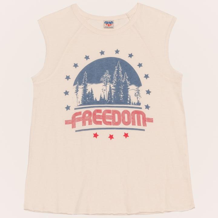 Junk Food Women's Plus Size Freedom Tank Top - White