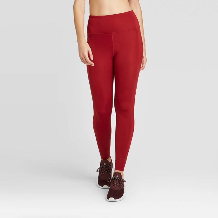 Women's High-waisted 7/8 Laser Cut Leggings - Joylab Red L, Women's,