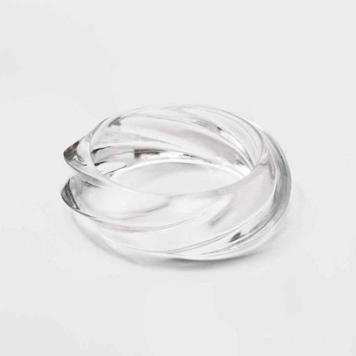 Twisted Acrylic Bangle Bracelet - A New Day Clear