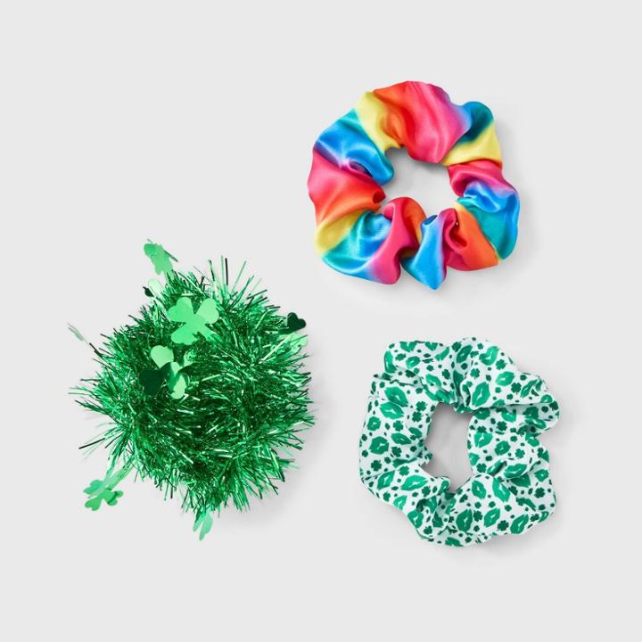 No Brand Lip And Shamrock Printed Rainbow Hair Twister