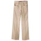 Dickies Girls' Classic Fit Stretch Boot Cut Uniform Chino Pants - Desert Sand 9, Girl's, Desert Brown
