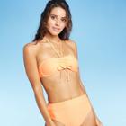 Juniors' Cinch-front Bandeau Bikini Top - Xhilaration Coral