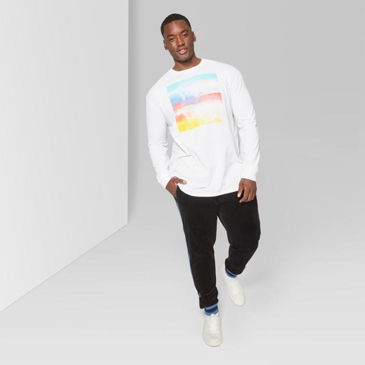Men's Big & Tall Long Sleeve Limitless Feeling Graphic T-shirt - Original Use White