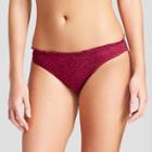 Mossimo Women's Crochet Cheeky Bikini Bottom - Deep Red -