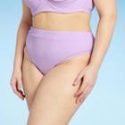 Juniors' Plus Size High Leg High Waist Bikini Bottom - Xhilaration
