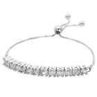 Target Women's Adjustable Bracelet With Princess Cubic Zirconias In Sterling Silver - Silver/clear