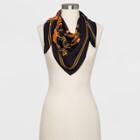Women's Floral Print Square Scarf - A New Day Black