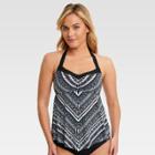 Dreamsuit By Miracle Brands Women's Slimming Control Halter Tankini - Black/white