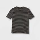 Girls' Mock Neck Short Sleeve T-shirt - Art Class Black/white